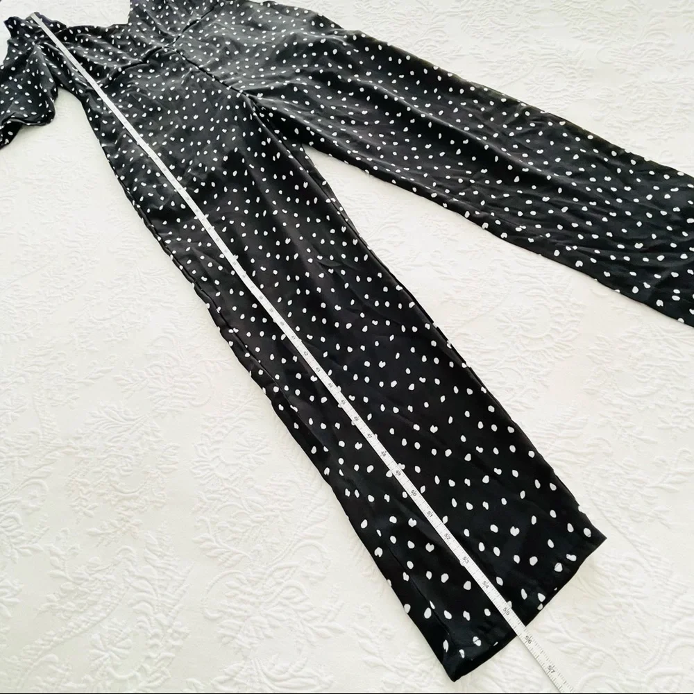 NWOT Lulus Aislinn Black Polka Dot Sleeveless Jumpsuit Small - Picture 12 of 13